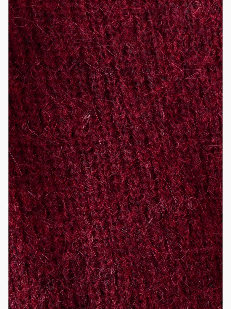 Cardigan maille perlée mélange alpaga - Damart Rouge - Kiabi