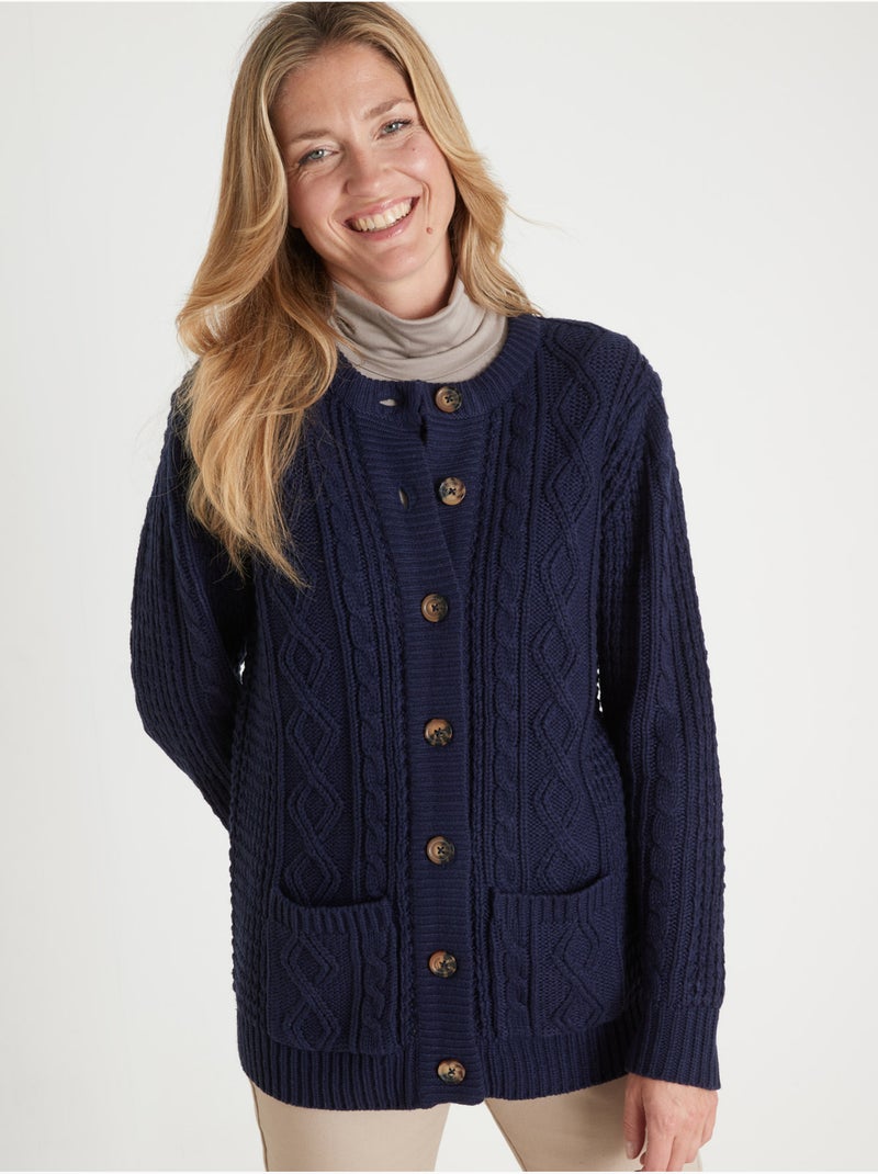 Cardigan maille torsadée - DAXON Bleu marine - Kiabi