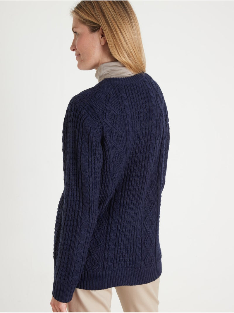 Cardigan maille torsadée - DAXON Bleu marine - Kiabi