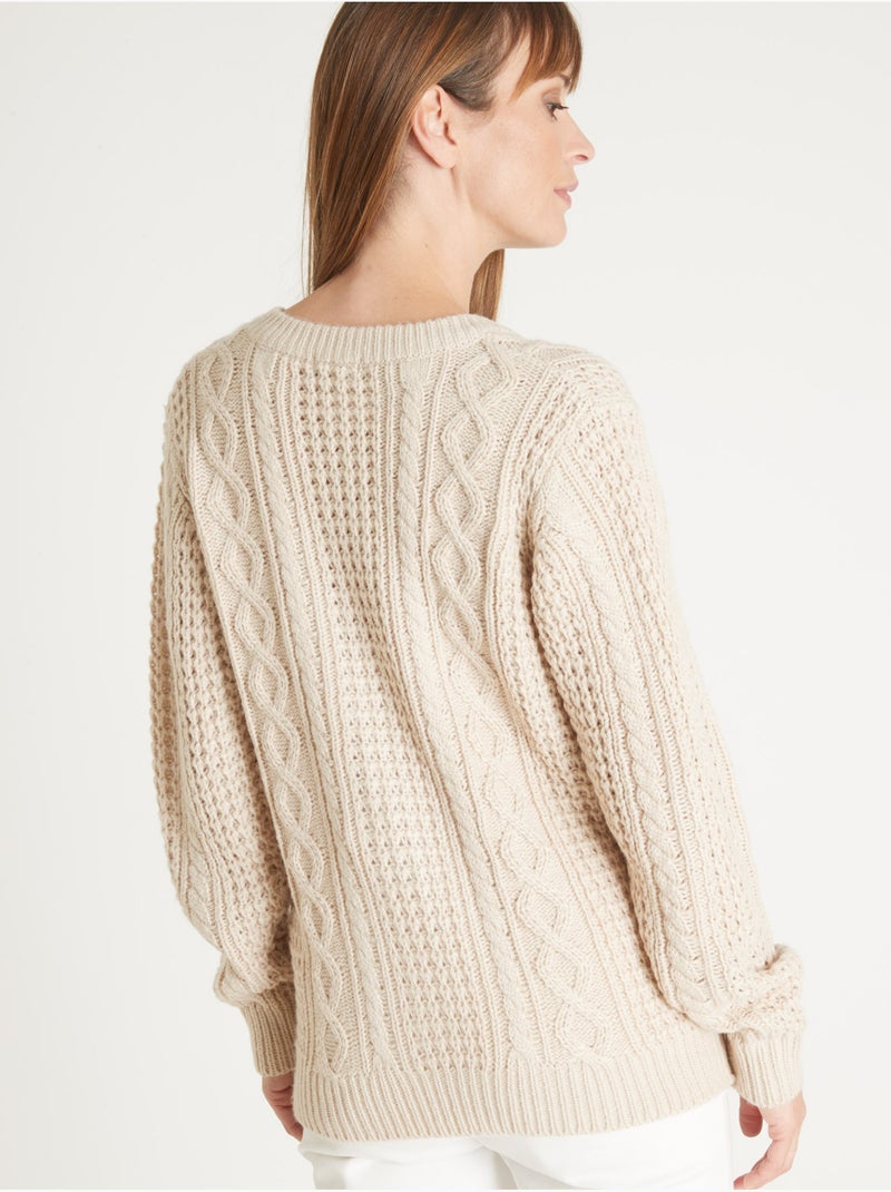 Cardigan maille torsadée - DAXON Ecru - Kiabi