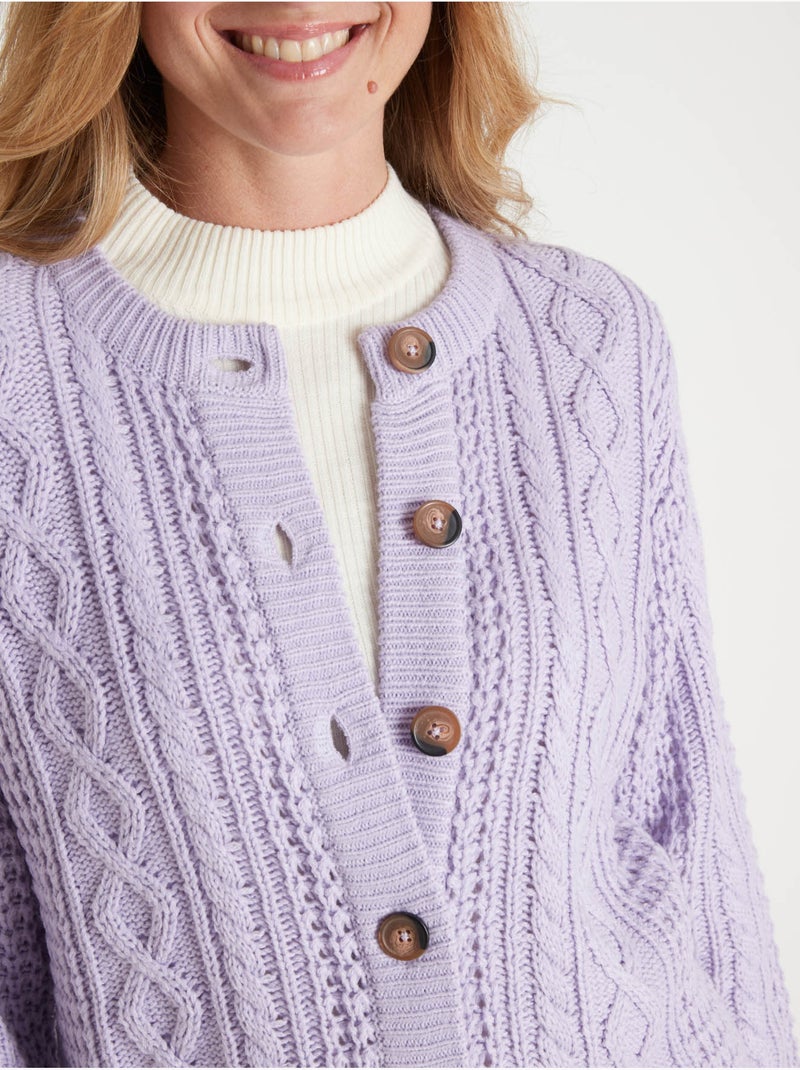 Cardigan maille torsadée - DAXON Parme - Kiabi