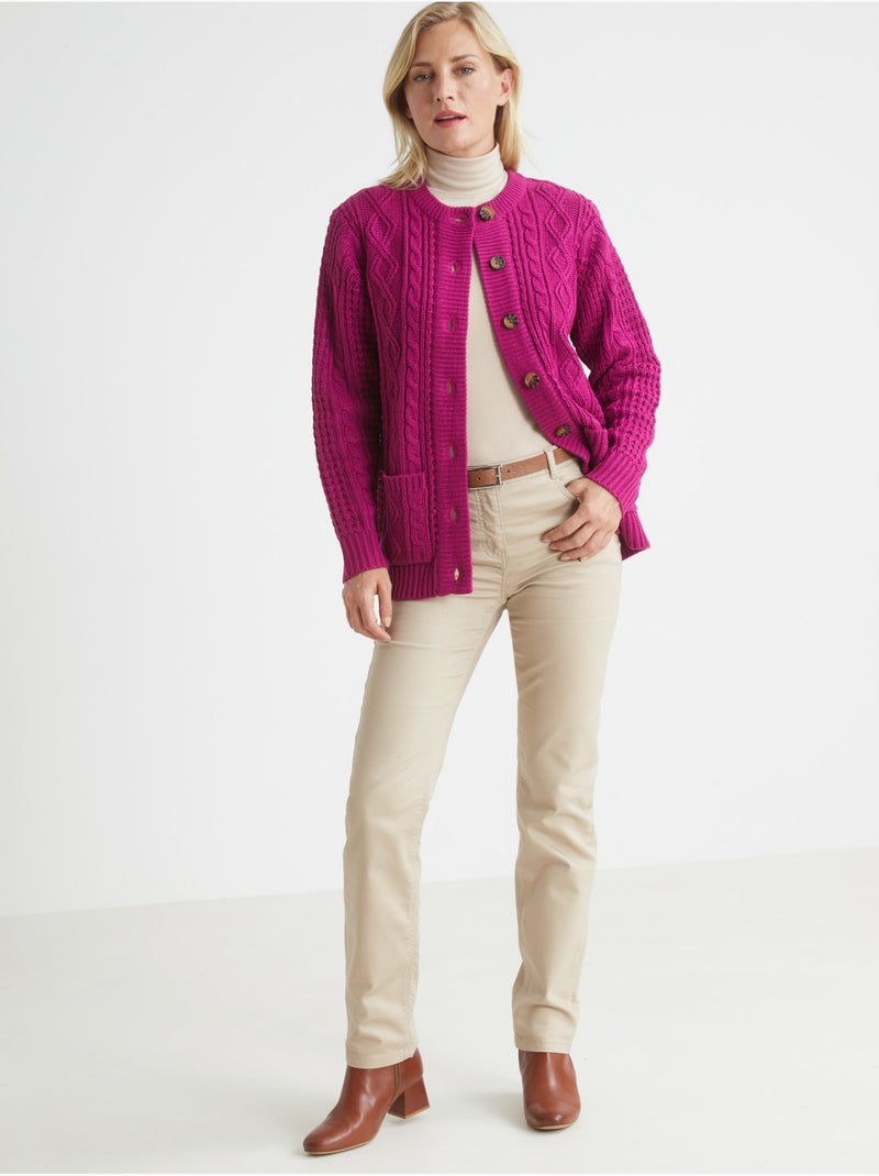 Cardigan maille torsadée - DAXON Rose - Kiabi