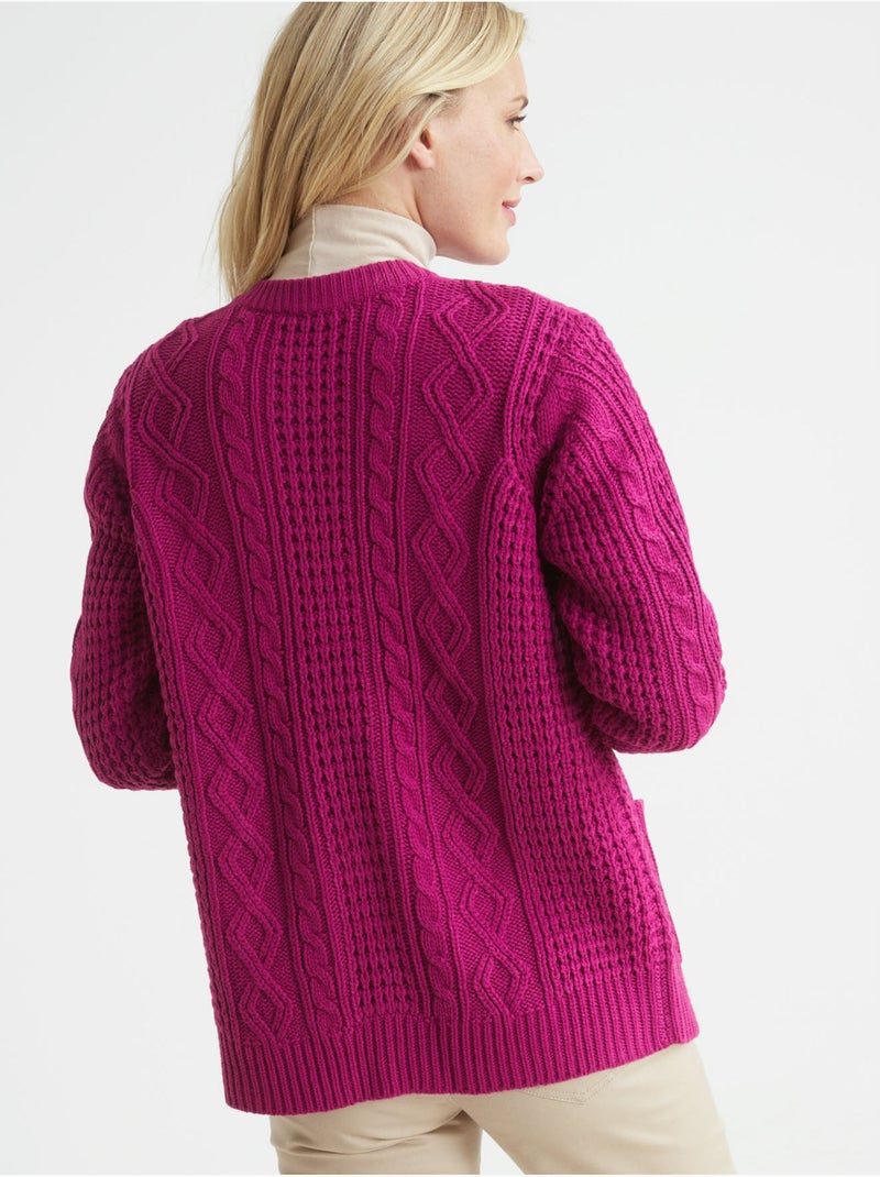 Cardigan maille torsadée - DAXON Rose - Kiabi