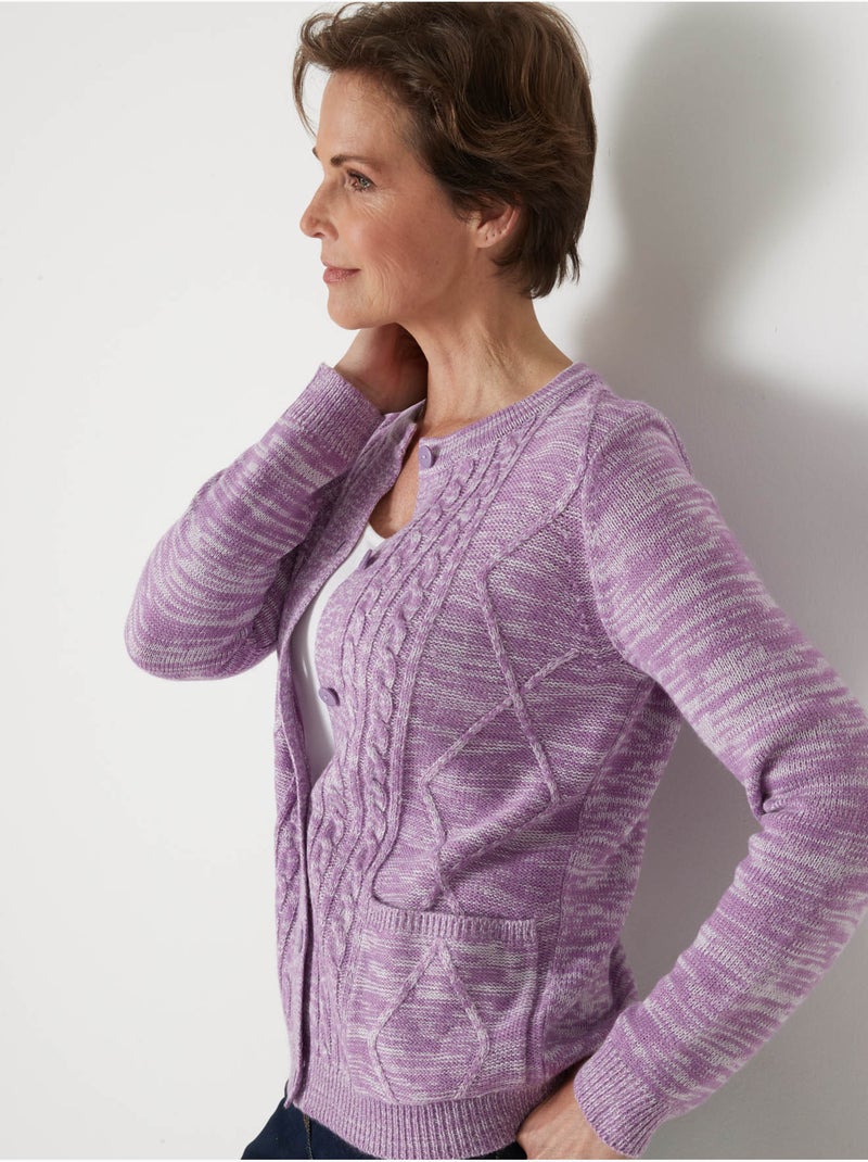 Cardigan maille torsadée - DAXON Violet - Kiabi