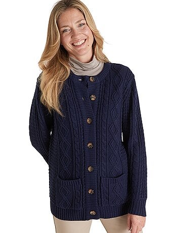 Cardigan maille torsadée