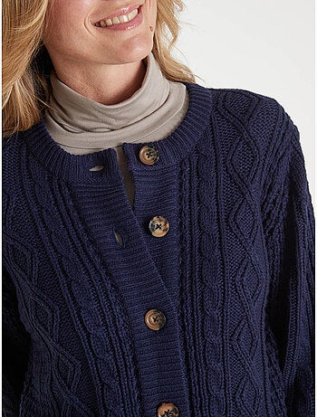 Cardigan maille torsadée