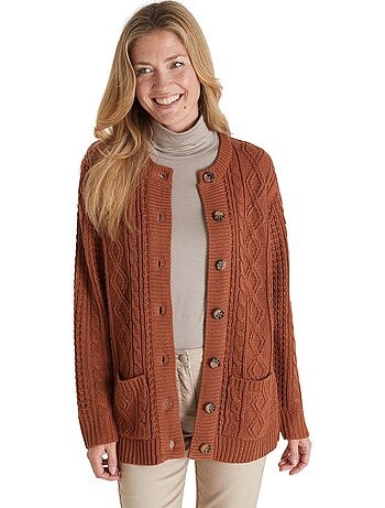 Cardigan maille torsadée