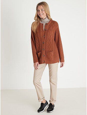 Cardigan maille torsadée
