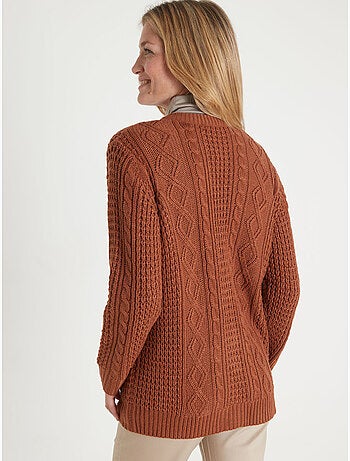 Cardigan maille torsadée