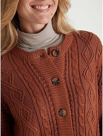 Cardigan maille torsadée