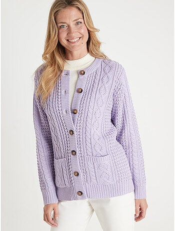 Cardigan maille torsadée