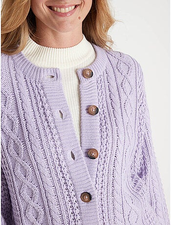 Cardigan maille torsadée