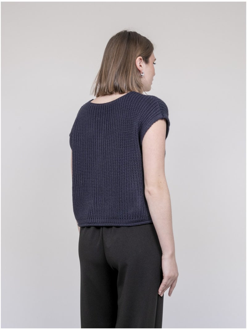 Cardigan manches courtes korena Bleu marine - Kiabi