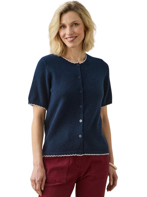 Cardigan manches courtes maille laineuse - daxon - Kiabi