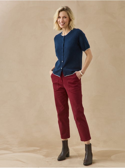Cardigan manches courtes maille laineuse - daxon - Kiabi