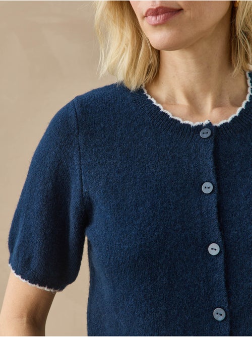 Cardigan manches courtes maille laineuse - daxon - Kiabi