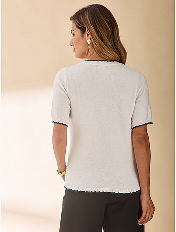 Cardigan manches courtes maille laineuse - daxon