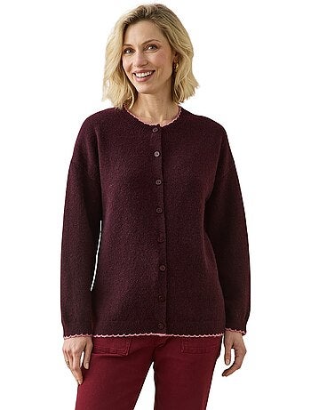 Cardigan manches longues maille laineuse - daxon