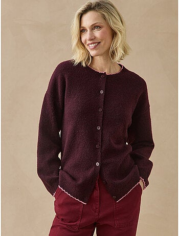 Cardigan manches longues maille laineuse - daxon