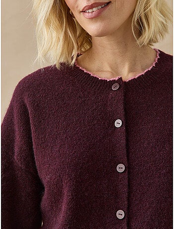 Cardigan manches longues maille laineuse - daxon
