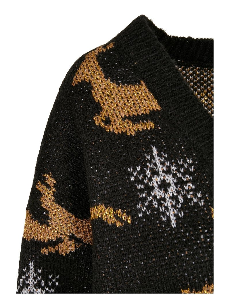 Cardigan manches longues noël - urban classics Noir Doré - Kiabi