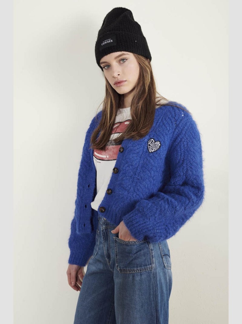 Cardigan MELAGI 'Le Temps Des Cerises' Bleu - Kiabi
