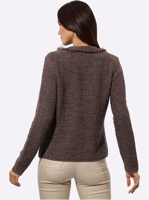Cardigan Mélange De Matières Facile D'entretien - Taille Standard - Helline - Kiabi Cardigan Mélange De Matières Facile D'entretien - Taille Standard - Helline - Kiabi