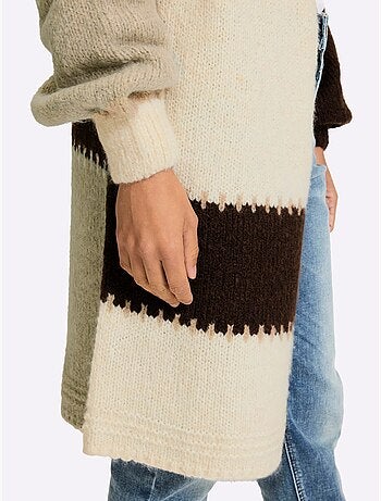 Cardigan mélange de matières tendance - taille standard - helline
