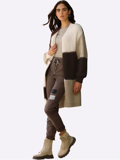 Cardigan Mélange De Matières Tendance - Taille Standard - Helline - Kiabi