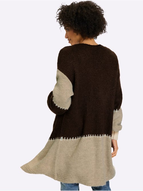 Cardigan Mélange De Matières Tendance - Taille Standard - Helline - Kiabi