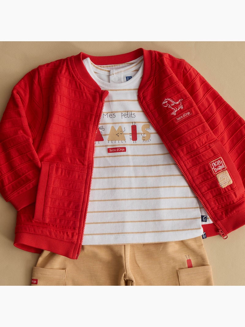 Cardigan modèle Ricardo Sucre d'Orge Rouge - Kiabi