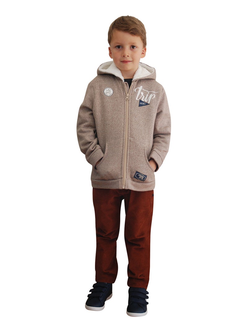 CARDIGAN MOLLETON FAROUCK Beige - Kiabi