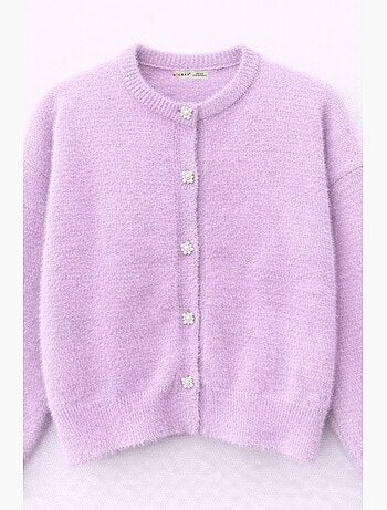 Cardigan oversize jacquard à boutons mixray