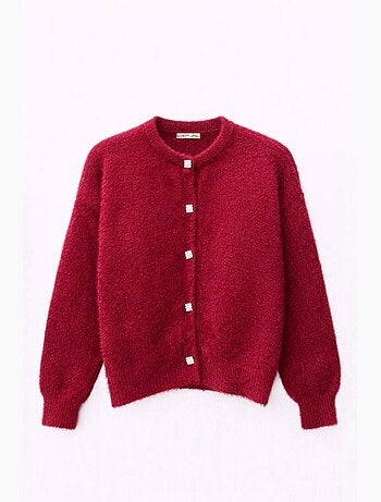 Cardigan oversize jacquard à boutons mixray