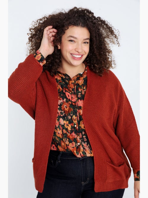 Cardigan point grain de riz PAPRIKA - Kiabi