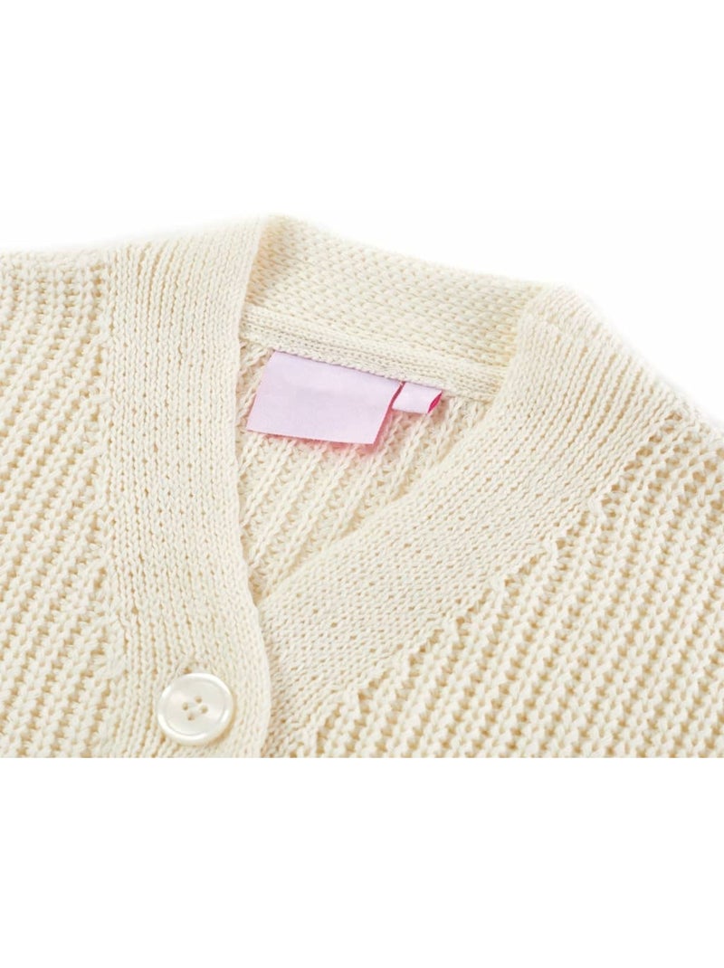 Cardigan Pour Enfants Coton - VidaXL Blanc - Kiabi