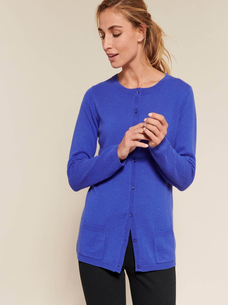 Cardigan pur cachemire - Damart Bleu - Kiabi