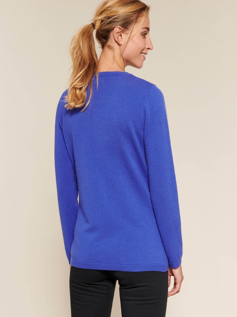 Cardigan pur cachemire - Damart Bleu - Kiabi