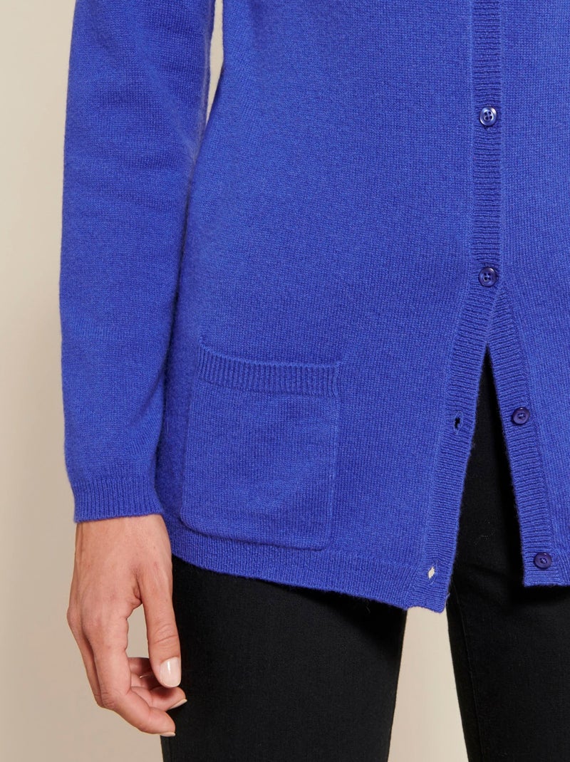 Cardigan pur cachemire - Damart Bleu - Kiabi