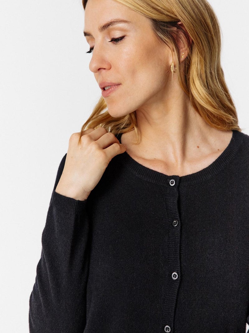 Cardigan pur cachemire - Damart Noir - Kiabi