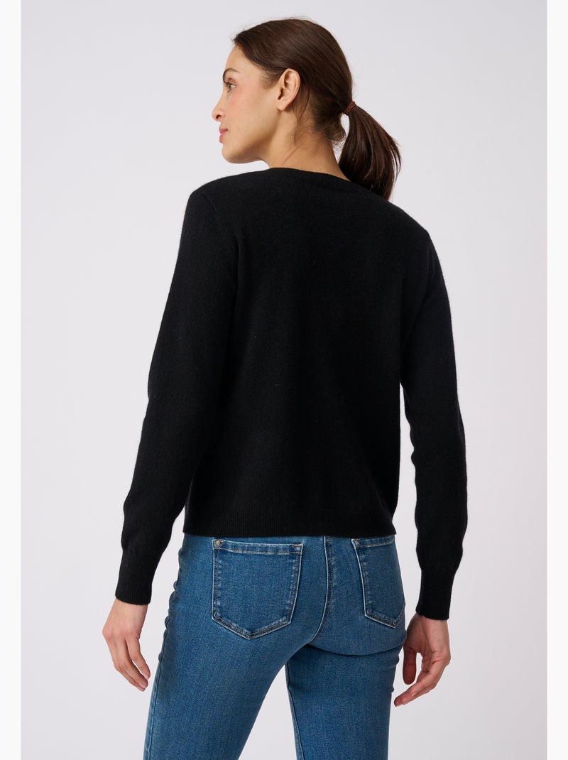Cardigan pur cachemire - damart Noir - Kiabi