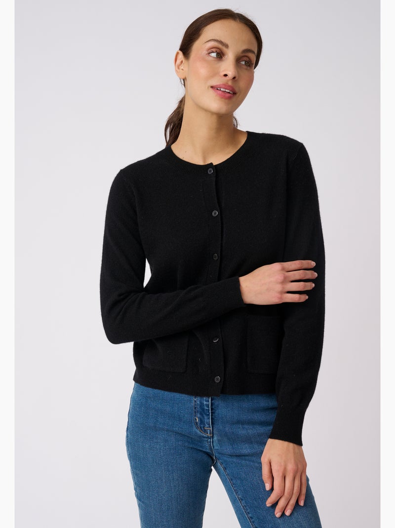 Cardigan pur cachemire - damart Noir - Kiabi