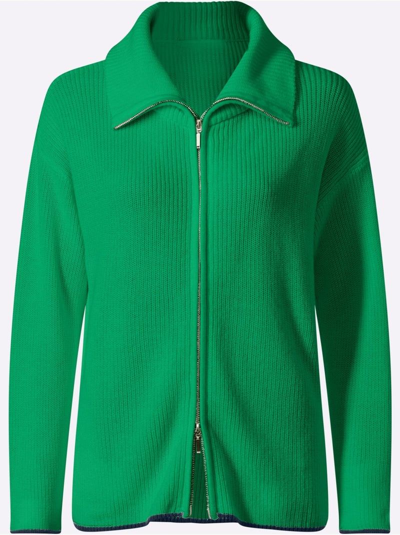 Cardigan pur coton - taille standard - helline Vert - Kiabi