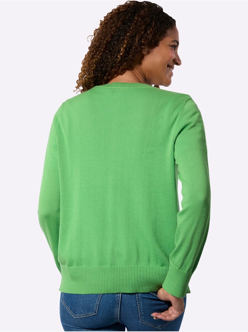 Cardigan Pur Coton - Taille Standard - Witt Vert - Kiabi