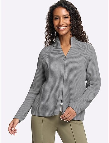 Cardigan qualité côtelée confortable - taille standard - helline