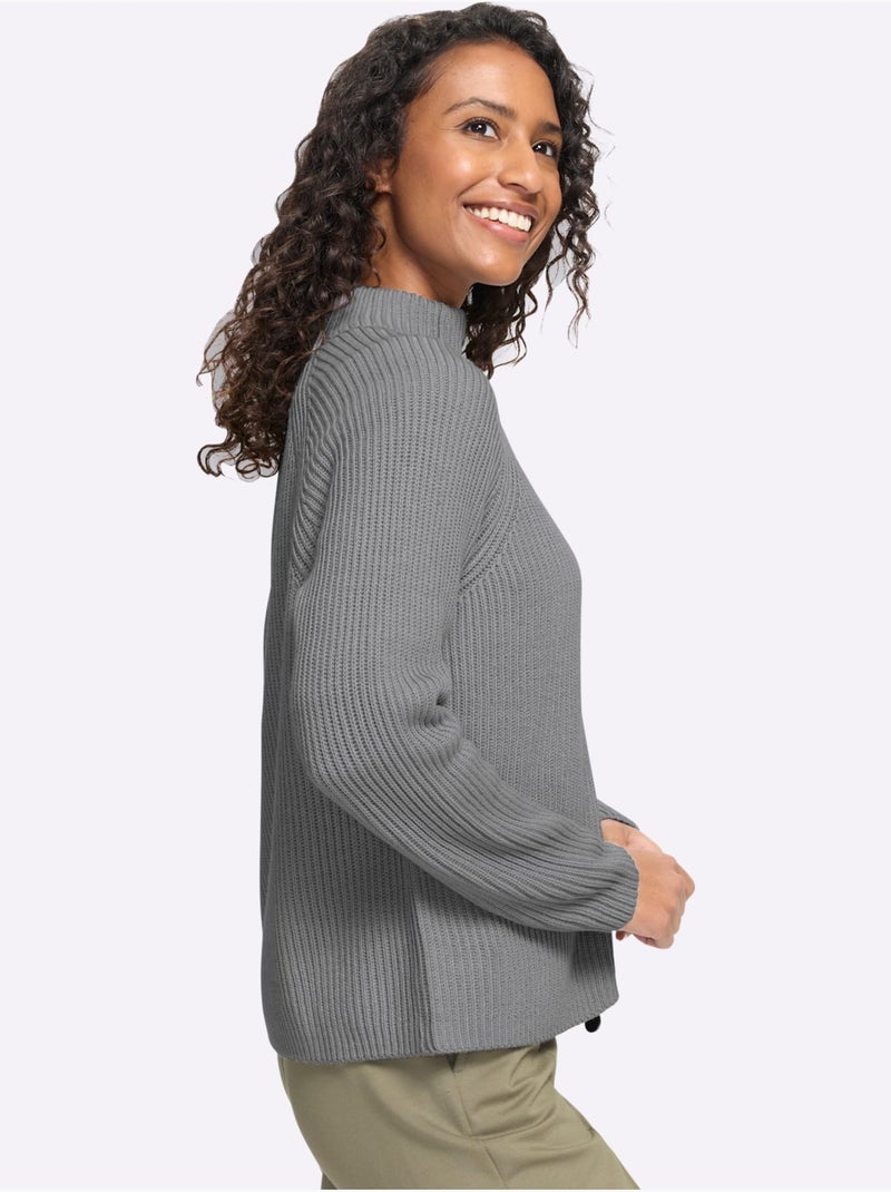 Cardigan qualité côtelée confortable - taille standard - helline Gris chiné - Kiabi