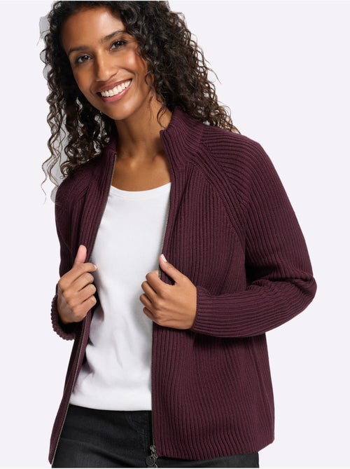 Cardigan qualité côtelée confortable - taille standard - helline - Kiabi