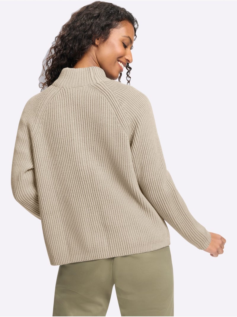 Cardigan qualité côtelée confortable - taille standard - helline Sable - Kiabi