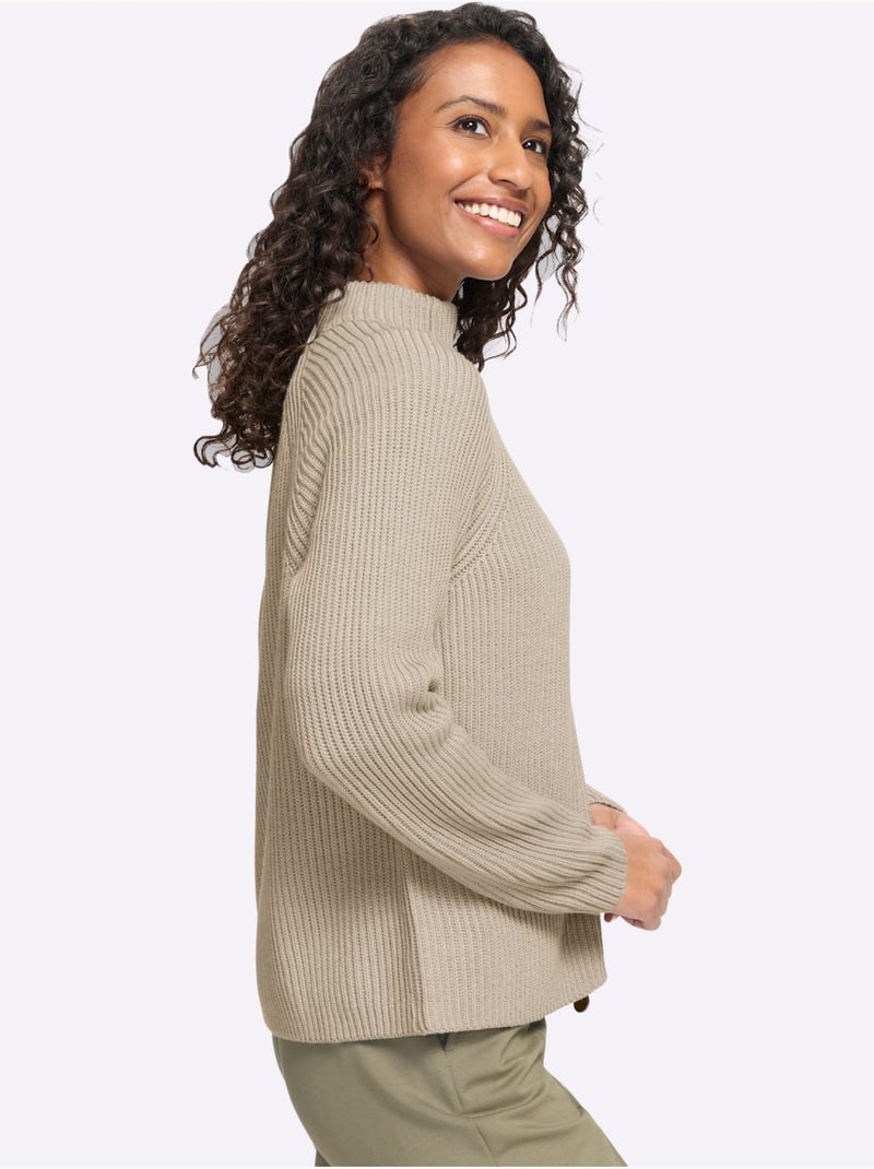 Cardigan qualité côtelée confortable - taille standard - helline Sable - Kiabi