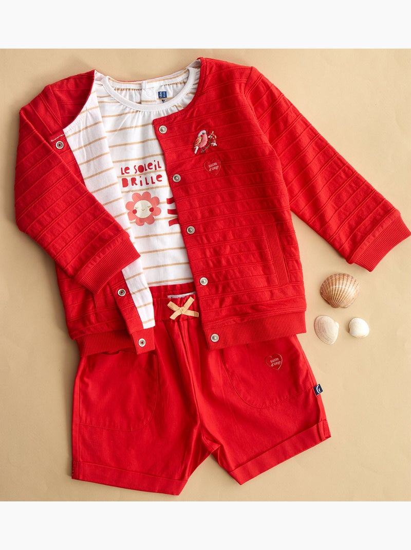 CARDIGAN RAFAELLA MAILLE BEBE Rouge - Kiabi